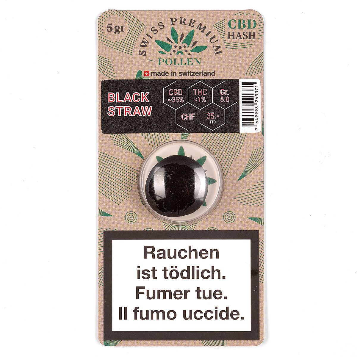 Swiss Premium Pollen Black Straw 5g