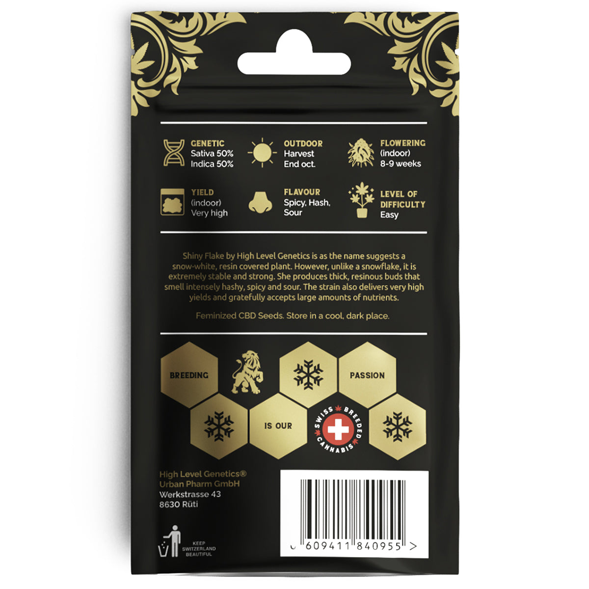 High Level Genetics Seeds Shiny Flake 3pcs fem
